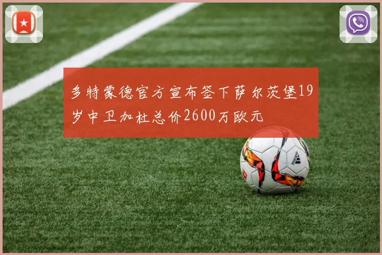 多特蒙德官方宣布签下萨尔茨堡19岁中卫加杜总价2600万欧元